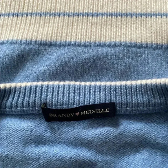 BRANDY MELVILLE | Sky Blue Nikki V-Neck Wool/Cashmere Blend  Knit Sweater OS - Picture 7 of 8